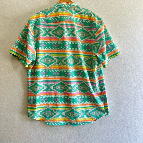 Chubbies Men's XL En Fuego Wild Short Sleeve Popover Polo Shirt Aztec Beach Golf - Picture 2 of 5